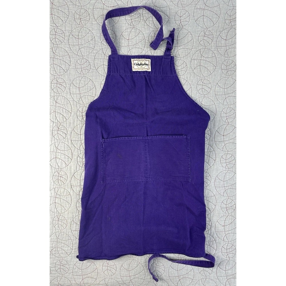 Calphalon Purple 100% Cotton Adjustable Cooking Apron / Made In USA